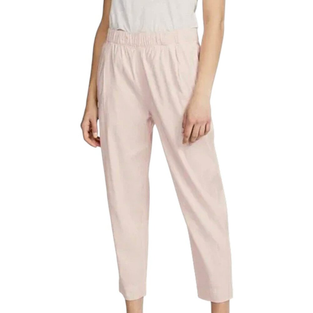 Vince Light Pastel Pink Linen-Blend Pull-On Tapered Leg Pants Women's Size L